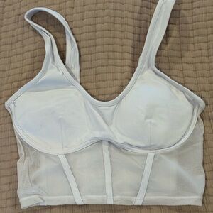 Alo White Mesh Corset Bralette